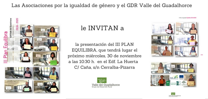 El III Plan de Igualdad EQUILIBRA se presenta el pr�ximo 30 de Noviembre.